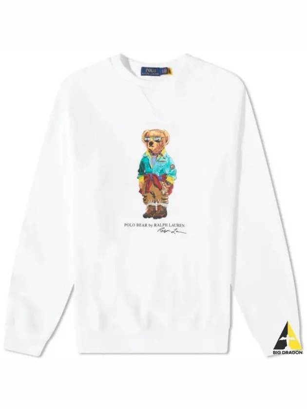 Bear Print Cotton Sweatshirt White - POLO RALPH LAUREN - BALAAN 2