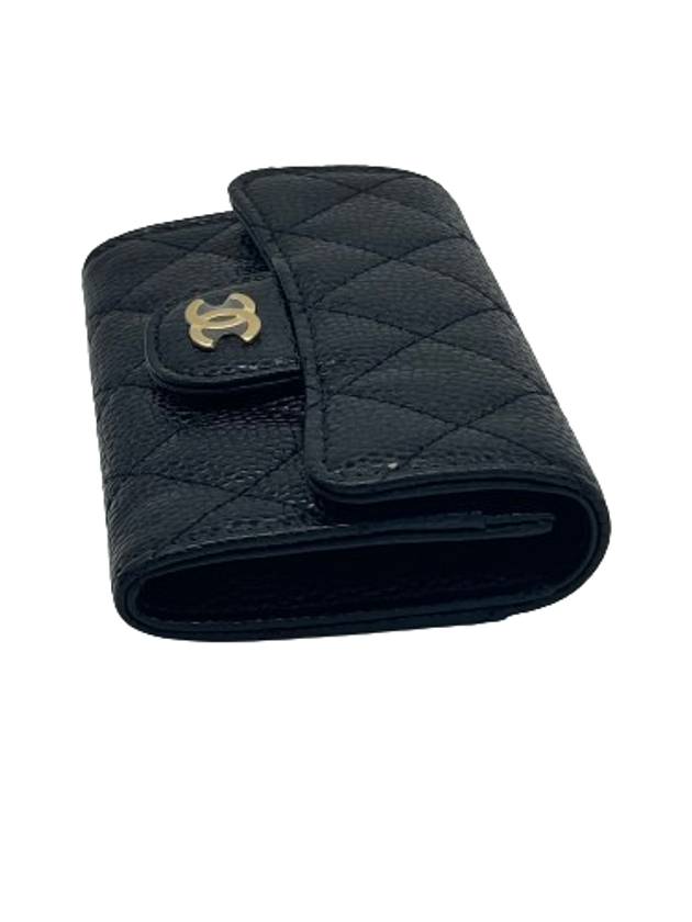 Classic Card Holder Grained Calfskin Gold Metal Black AP0214 - CHANEL - BALAAN 5