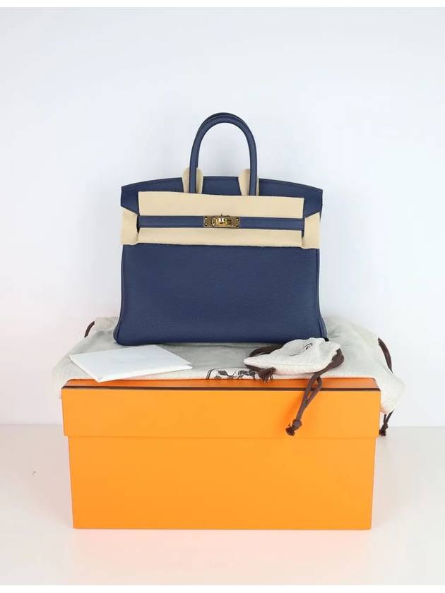 Blue Navy Togo Birkin 25 Gold W - HERMES - BALAAN 9