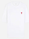 Small Heart Logo Boxy Fit Short Sleeve T-Shirt White - AMI - BALAAN 2