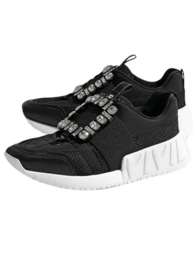 Viv Buckle Mesh Technical Low Top Sneakers Black - ROGER VIVIER - BALAAN 2