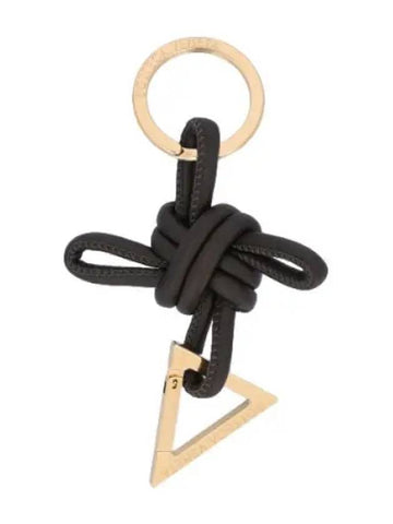 Triangle key ring khaki dark praline holder - BOTTEGA VENETA - BALAAN 1