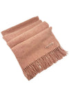 Logo Wool Fringe Scarf Rose Melange - ACNE STUDIOS - BALAAN 3