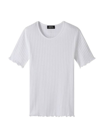 Women's Elena Cotton Short Sleeve T-Shirt White - A.P.C. - BALAAN 1