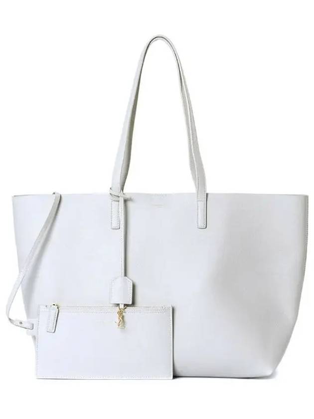 East West Shopper Tote Bag Ivory - SAINT LAURENT - BALAAN 3