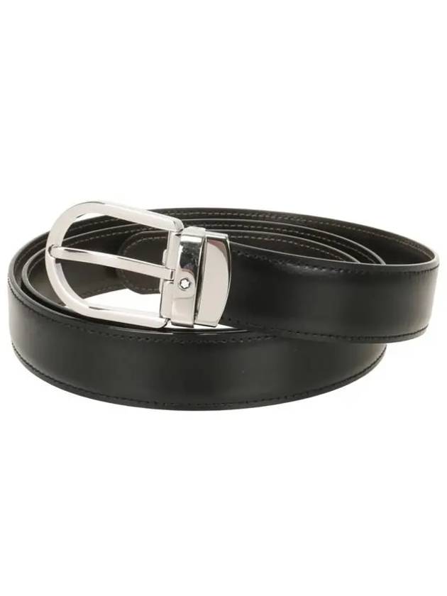 Men's Buckle 30mm Reversible Leather Belt Black Brown - MONTBLANC - BALAAN 2