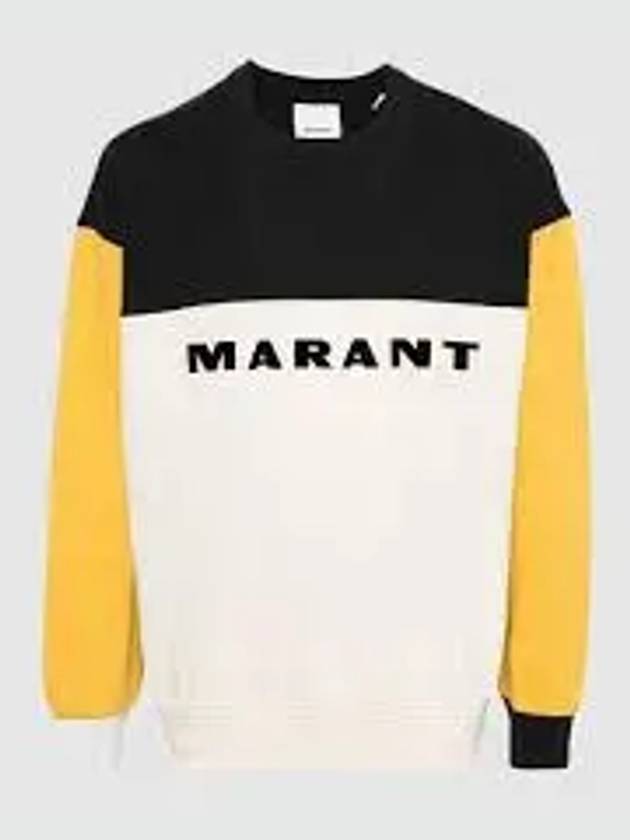 Afton Logo Cotton Sweatshirt Yellow - ISABEL MARANT - BALAAN 2