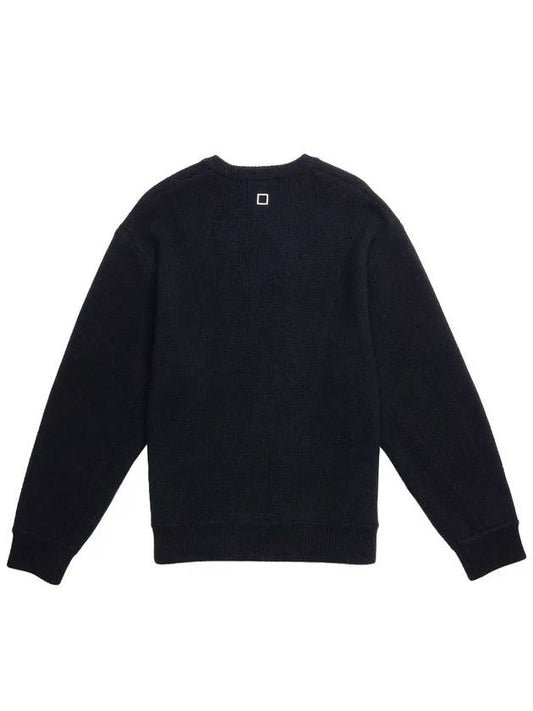 Men's Wool Crew Neck Sweatshirt Knit Black W233KN05507B - WOOYOUNGMI - BALAAN 2