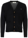 Embroidery Logo Fine Wool Cardigan Black - VIVIENNE WESTWOOD - BALAAN 2