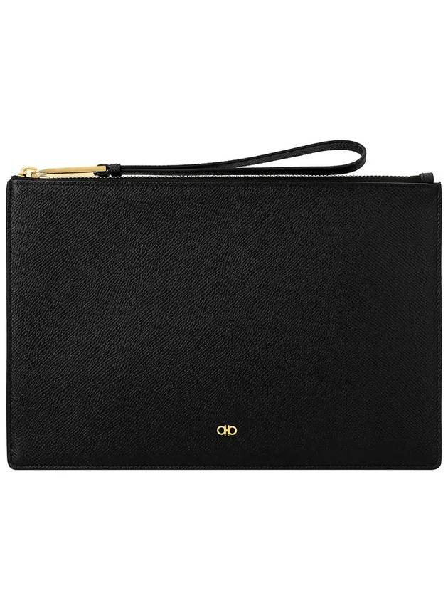 Gancini Clutch Bag Black - SALVATORE FERRAGAMO - BALAAN 3