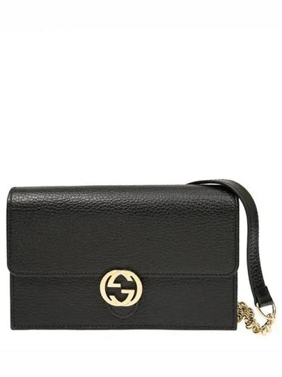 GG Interlocking Chain Strap Cross Bag Black - GUCCI - BALAAN 2