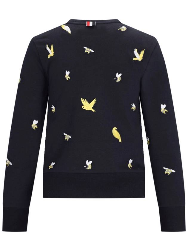 Loop Back Bird Bee Sweatshirt Navy - THOM BROWNE - BALAAN 3