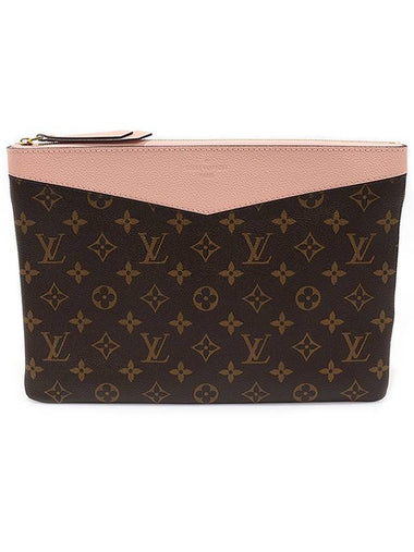 M62942 Rose Powder Monogram Canvas Daily Pouch Clutch - LOUIS VUITTON - BALAAN 1