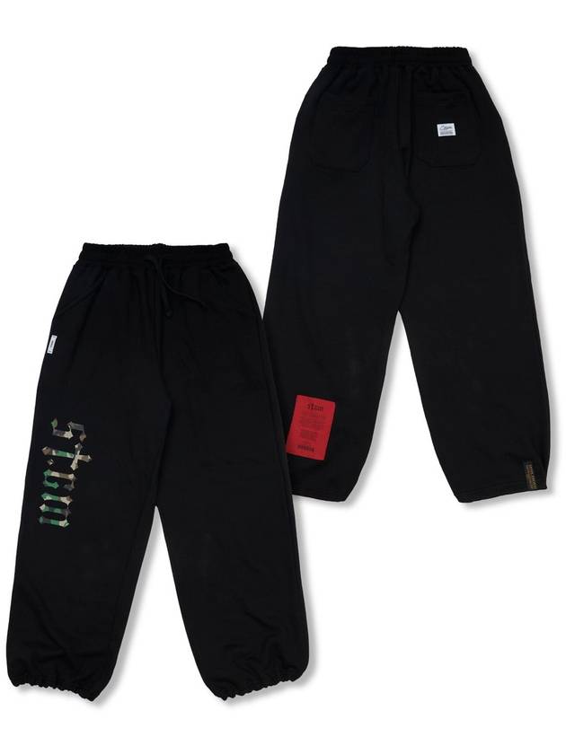 Camouflage STGM Wide Jogger Pants Black - STIGMA - BALAAN 1