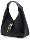 Women's G Hobo Rock Soft Leather Shoulder Bag Black - GIVENCHY - BALAAN 3