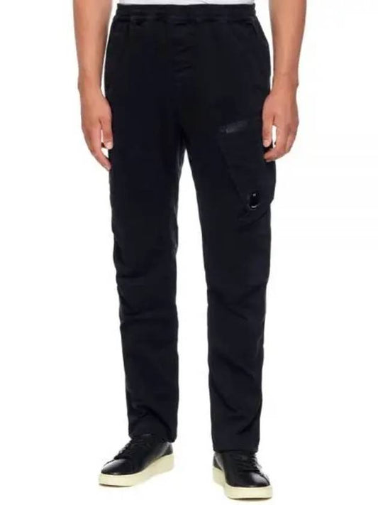 Logo Patch Tapered Straight Pants Black - CP COMPANY - BALAAN 2