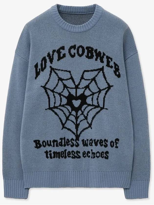 Love round neck pullover knit Ellis blue - BLONDNINE - BALAAN 4