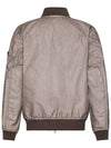 Men's Wappen Patch Zip-Up Bomber Jacket Grey Brown - STONE ISLAND - BALAAN 4