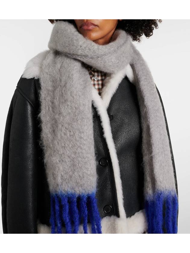 Mohair Wool Scarf Grey Blue - LOEWE - BALAAN 4