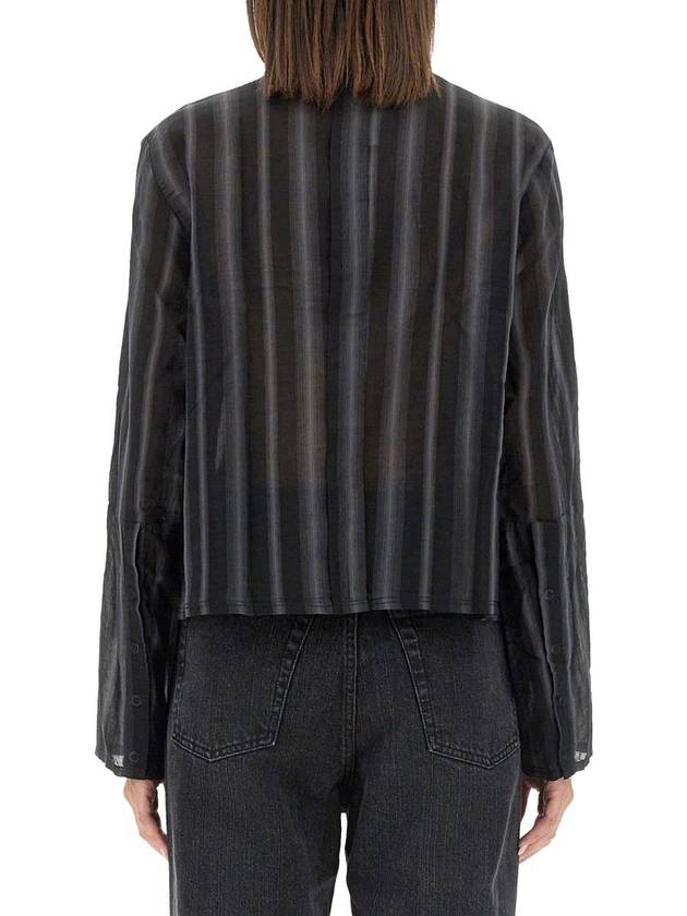 Auto Stripe Sheer Cotton Silk Shirt Black - OUR LEGACY - BALAAN 4