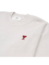 Red ADC Chain Stitch Heart Logo Knit Top Ivory - AMI - BALAAN 4