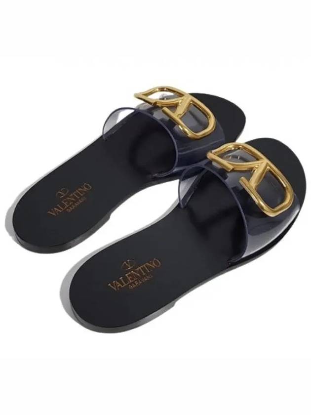 S0L42 ECG 0NO V logo sandals black - VALENTINO - BALAAN 6