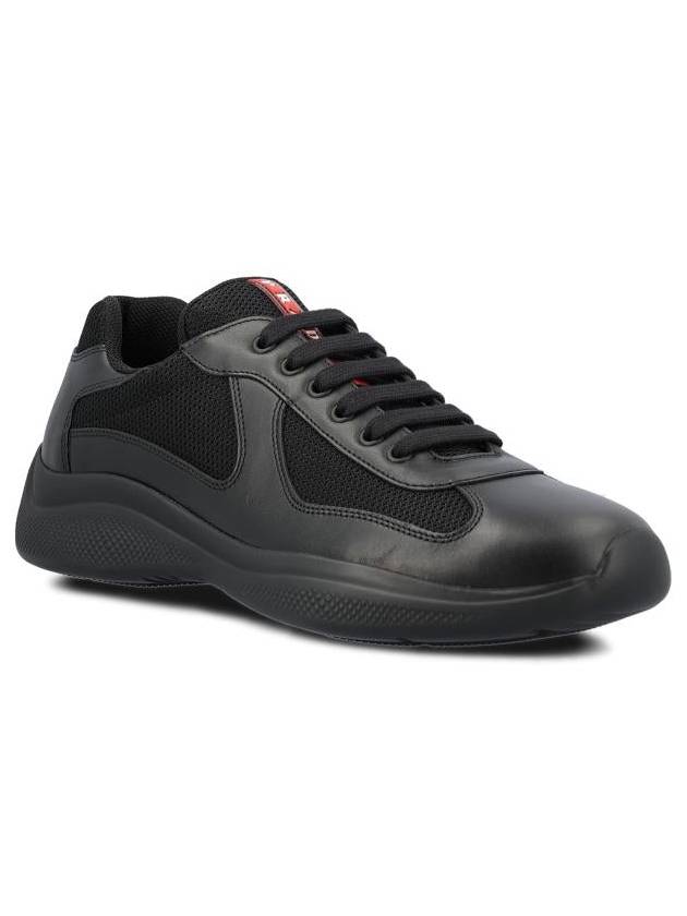 America's Cup Leather Low Top Sneakers Black - PRADA - BALAAN 3