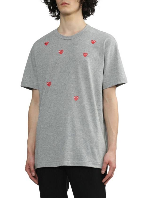 Cdg Play Multi Heart Printed Cotton T Shirt Size X Large - COMME DES GARCONS PLAY - BALAAN 3