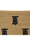 Monogram Raffia Effect Zip Pouch Bag Beige - BURBERRY - BALAAN 8