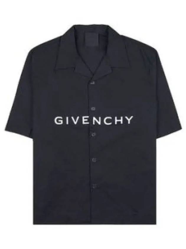 Poplin Hawaiian Short Sleeve Shirt Black - GIVENCHY - BALAAN 2