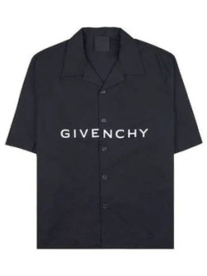 Poplin Hawaiian Short Sleeve Shirt Black - GIVENCHY - BALAAN 2