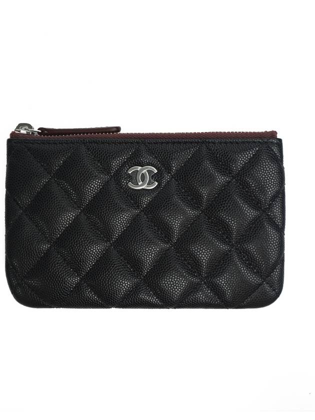 Silver CC Logo Small Calfskin Pouch Bag Black - CHANEL - BALAAN 3