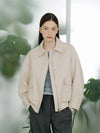 Semioverfit leather blouson jumper ivory - PINBLACK - BALAAN 1