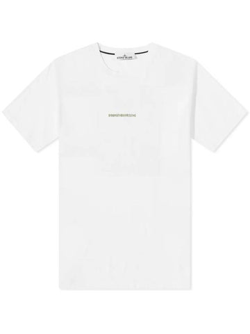 Micro Graphics One Print Short Sleeve T Shirt White - STONE ISLAND - BALAAN 1