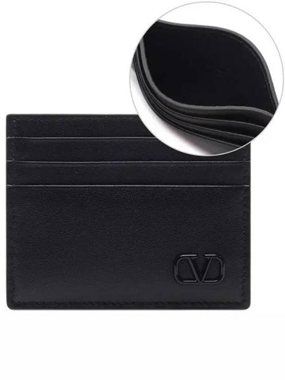 V Logo Signature Card Wallet Black - VALENTINO - BALAAN 2