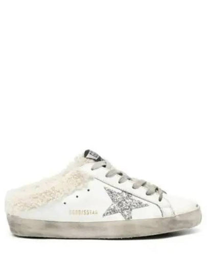 Superstar Sabot Glitter Shearing Lining Leather Low Top Sneakers Silver White - GOLDEN GOOSE - BALAAN 2