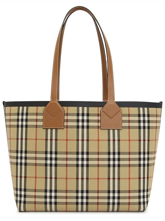 London Check Medium Cotton Tote Bag Archives Beige - BURBERRY - BALAAN 3