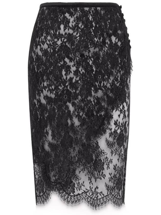 LACE WRAP PENCIL SKIRT - SAINT LAURENT - BALAAN 1