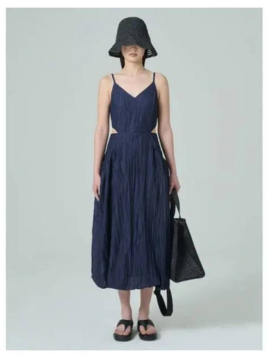 Side cutout pleated sleeveless dress navy domestic product - JUUN.J - BALAAN 1