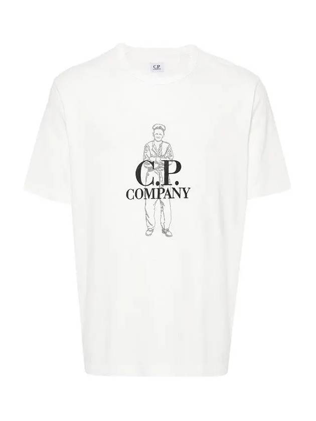 1020 Jersey British Sailor Short Sleeve T-Shirt White - CP COMPANY - BALAAN 3