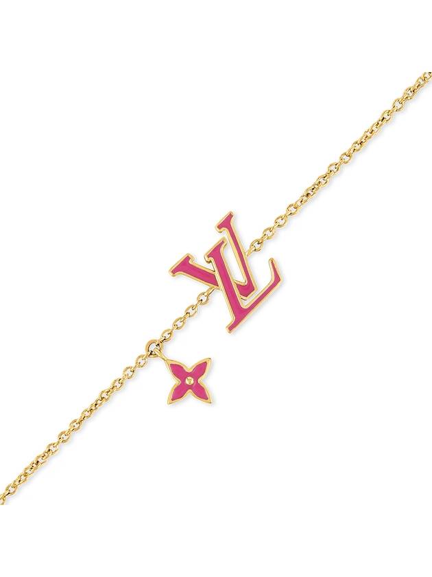 LV Iconic Enamel Bracelet Gold Fuchsia - LOUIS VUITTON - BALAAN 3