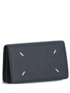 Stitched Leather Card Wallet Navy - MAISON MARGIELA - BALAAN 2