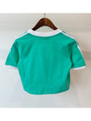 V neck cropped t shirt HG6596 Turquoise WOMENS UK6 JP M - ADIDAS - BALAAN 3