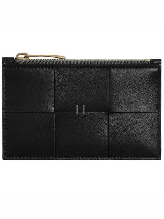 Intrecciato Zipper Card Wallet Black - BOTTEGA VENETA - BALAAN 2