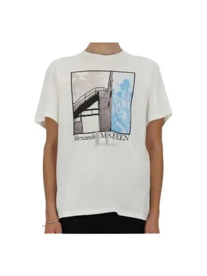 Graphic Print Short Sleeve T-Shirt White - ALEXANDER MCQUEEN - BALAAN 2