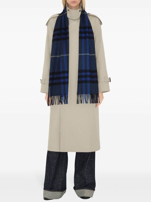 Check Cashmere Scarf Midnight - BURBERRY - BALAAN 5