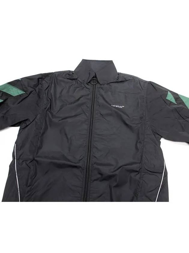 Diagonal Nylon Track Jacket Black - OFF WHITE - BALAAN.