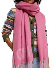 Logo Wool Muffler Pink - GANNI - BALAAN 10