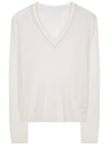 Cashmere Vneck seethrough slim fit glitter pearl knit - RS9SEOUL - BALAAN 2