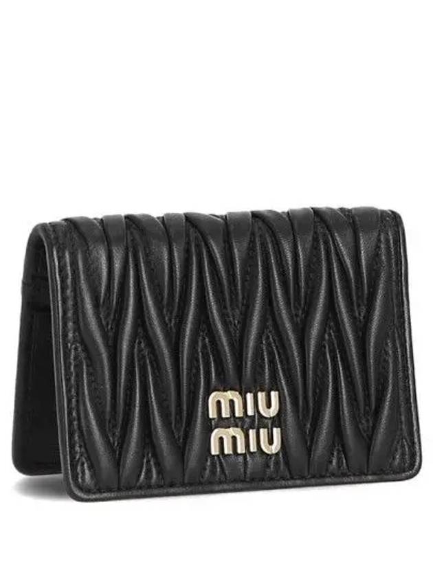 Matelasse Nappa Leather Card Wallet Black - MIU MIU - BALAAN 3